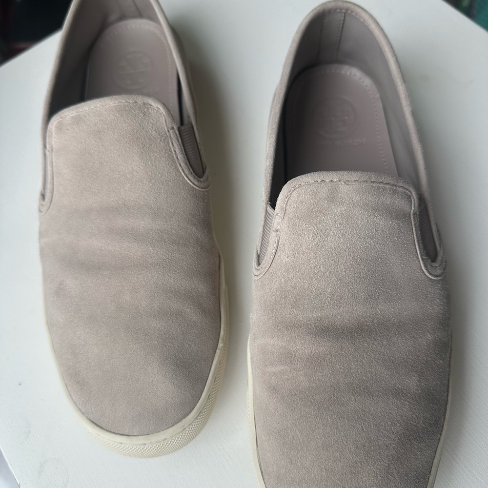 Tory Burch Women's Slip-On Suede Sneakers - Taupe/Gray